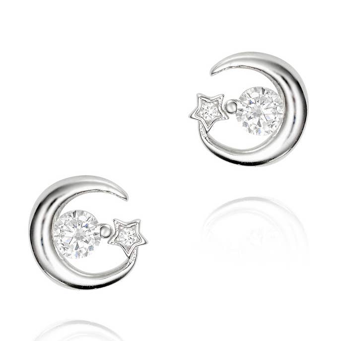 Crescent Moon Star Button Earring And Ci for wholesale by El Expreso de Oriente