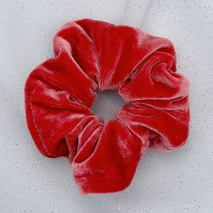 Coral Scrunchie in Velvet for wholesale by QueenMee Accessories