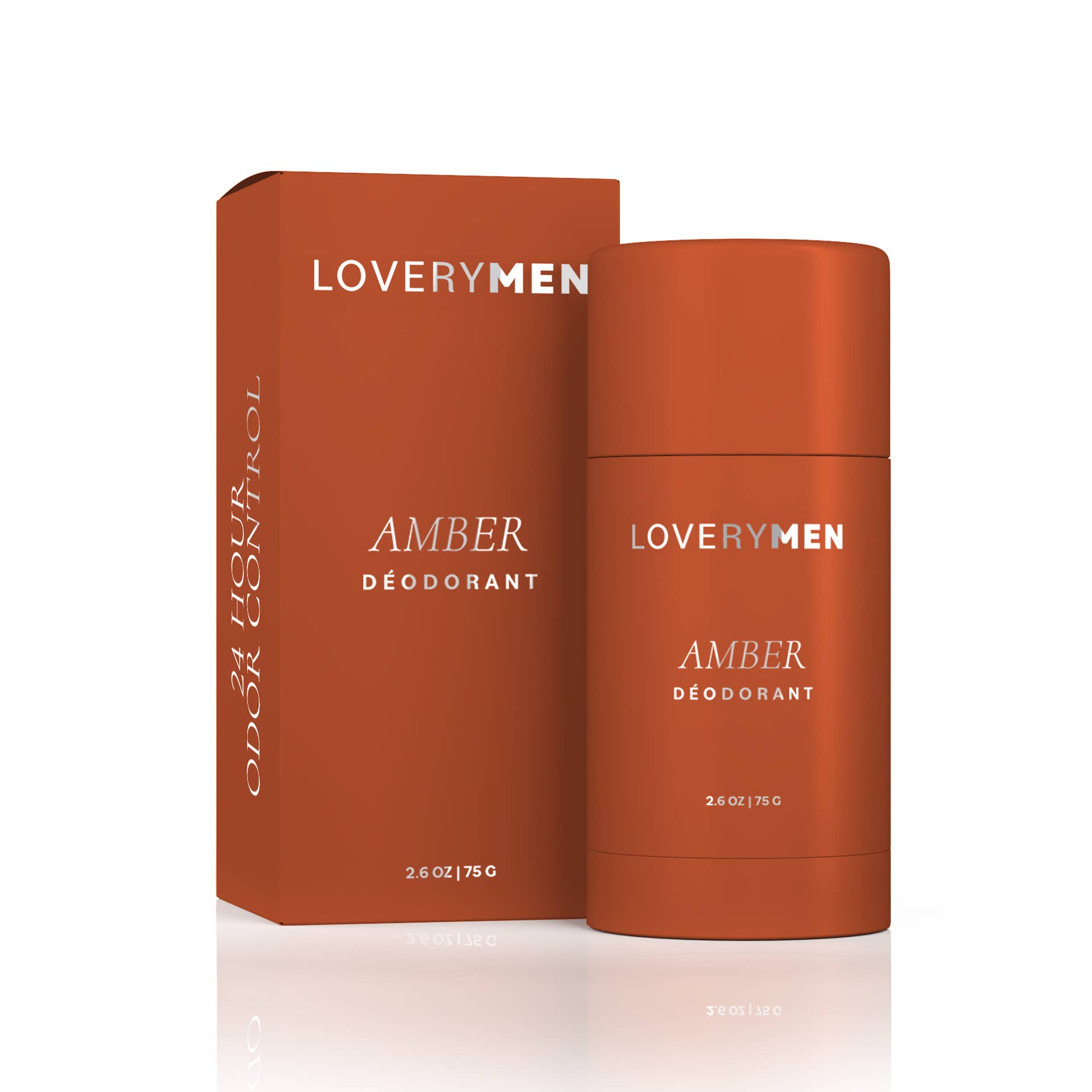Lovery – wholesale Deodorant – Men's – Amber Aluminum Free Deodorant Stick, 24hr Odor Control 2.6oz5