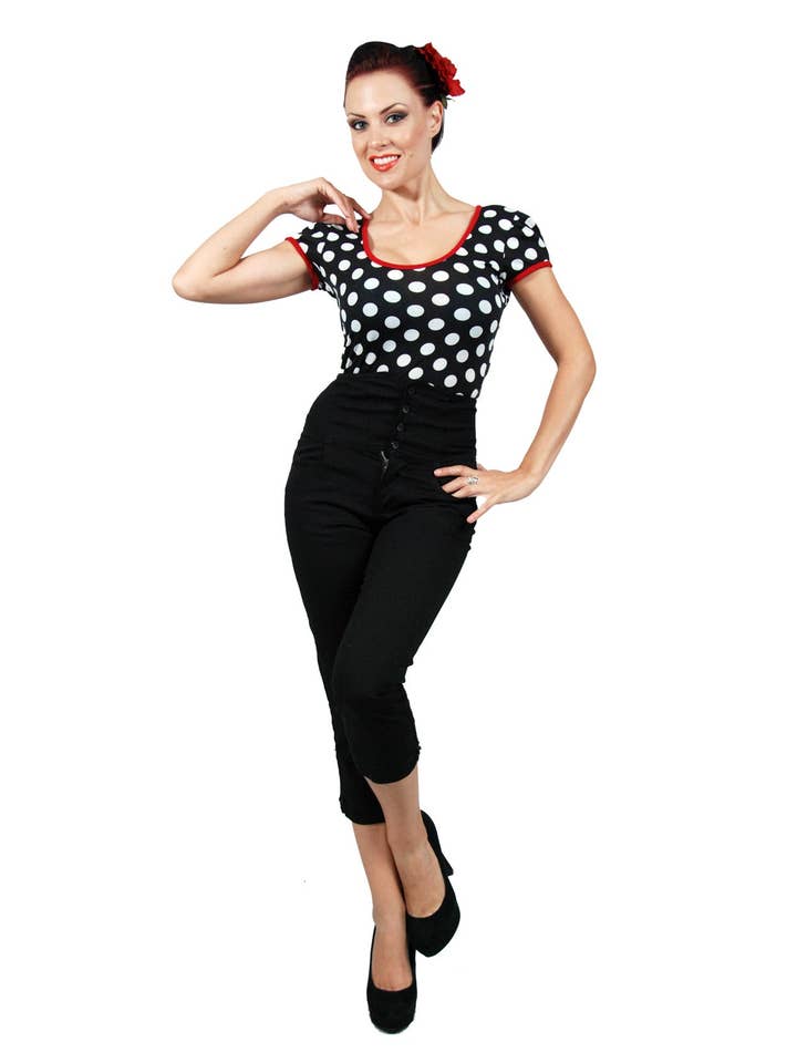 Steady Clothing - Wholesale T-Shirt - Women's - Robyn Top in Black/White/Red4