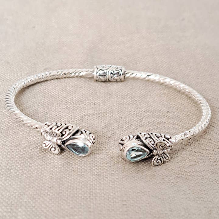 Butterfly .925 Sterling Silver Gemstone Bracelet from Bali for wholesale by Dalfiya