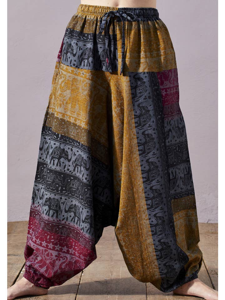 Namaste – wholesale Pants – Women's – Elephant Print Aladdin Trouser - Freesize1