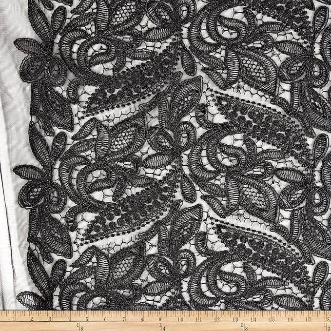 Fabrics Star - Wholesale Fabric - CREATION Glitter Embroidered Mesh Fabric. Lace Netting Material ideal for Sewing, Dresses, Gowns, Dresses, Skirts, Veils, Etc.4