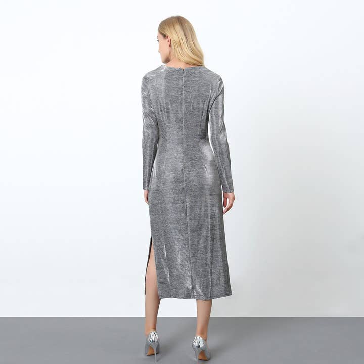 Smart and Joy - Wholesale Dress - Women's - Asymmetric moiré ruffled cocktail dress2