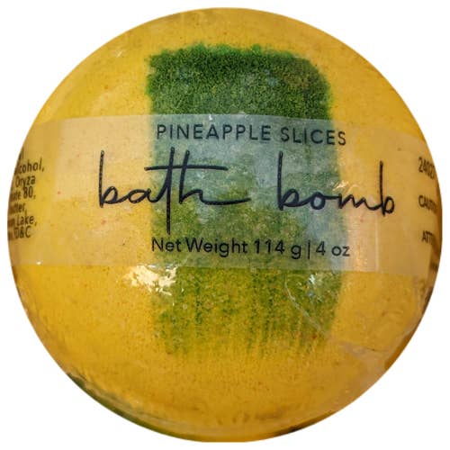 Pineapple Slices Bath Bomb for wholesale by Green Grapefruit Soaps