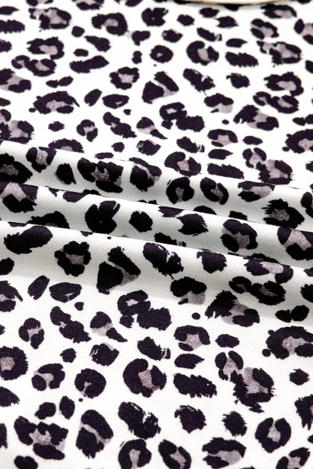 Gray Plus Size Leopard Colorblock Patchwork Reverse Stitch Top for wholesale on Faire4