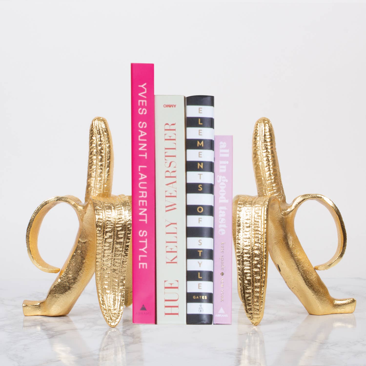 8 Oak Lane – wholesale Bookend – Gold Banana Bookend Set2