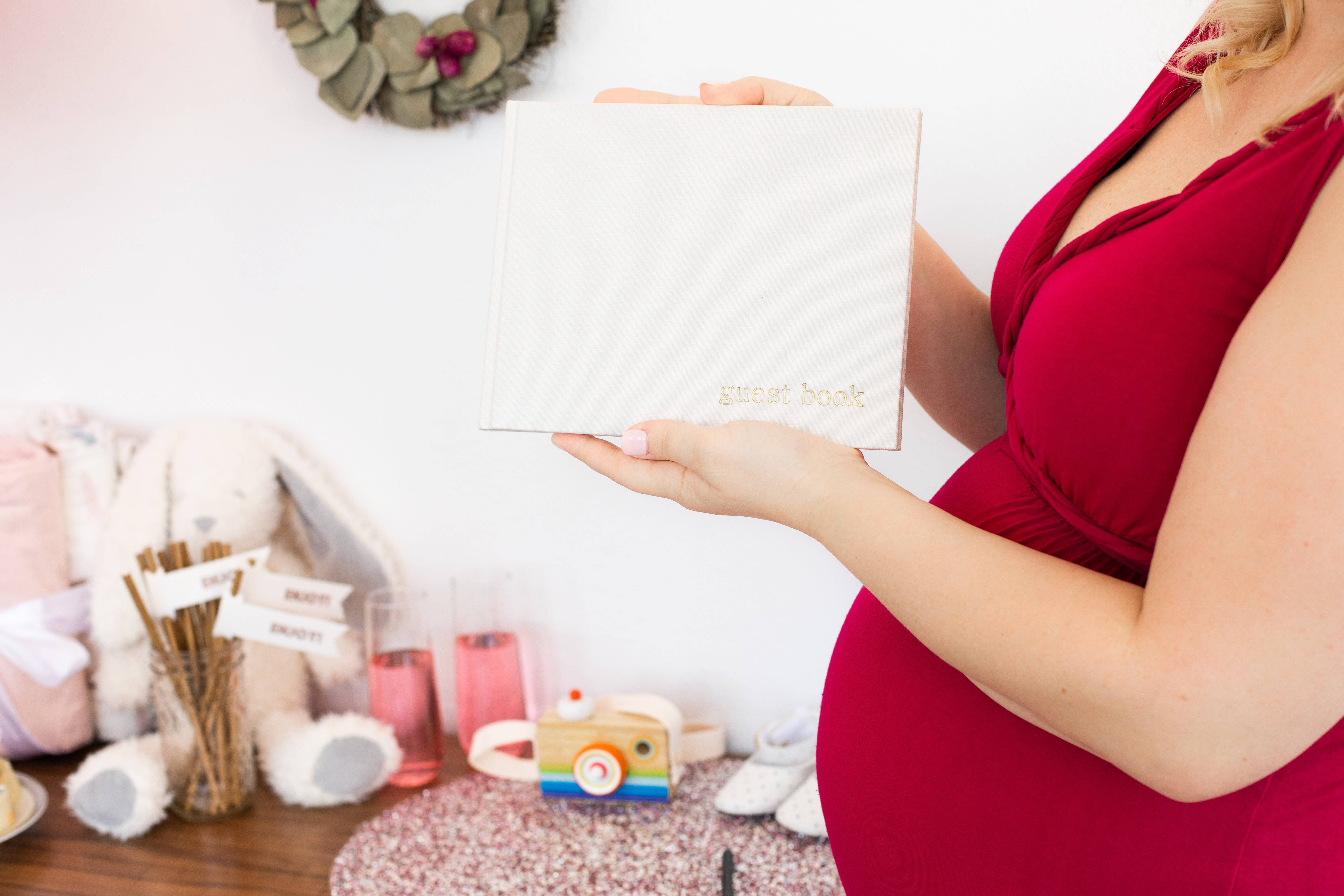 Pearhead - Wholesale Guest Book - Linen Guest Book, Classic Ivory with Gold Script4