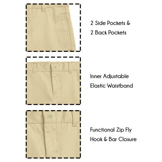 Galaxy By Harvic - Wholesale Shorts - Kids - Boy's Stretch Slim Fit School Uniform Twill Shorts4