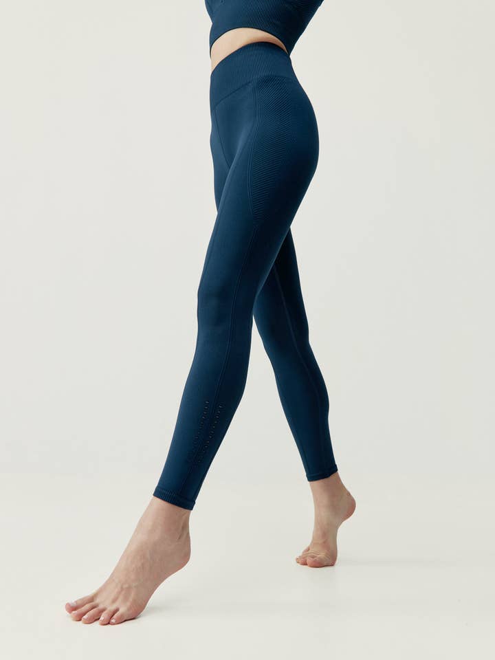 India Sailor Blue Leggings for wholesale by Born Living Yoga
