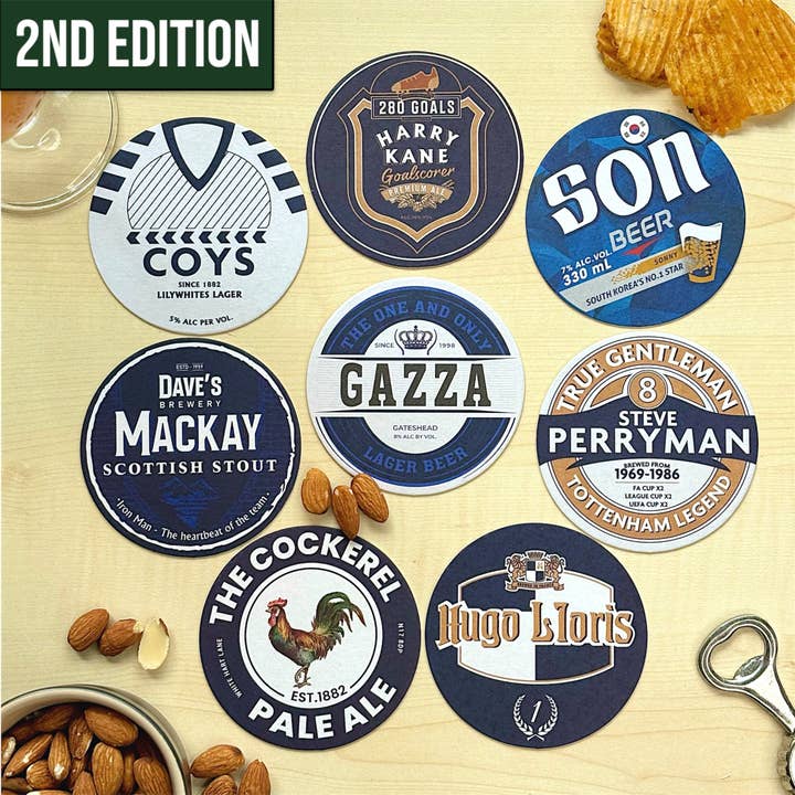 Half Time Club - Wholesale Coasters - Tottenham Hotspur Beer Mats (8-Pack)