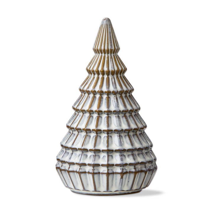Aspen White Distressed Tree Decor Small Holiday Decor for wholesale on Faire