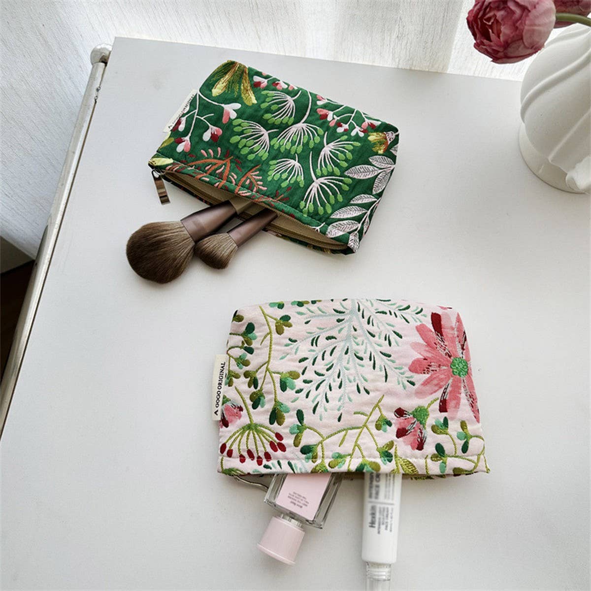 ACCITY - Wholesale Makeup/Cosmetic Bag - Floral Makeup Bag Travel Wash Wallet Storage Pouch_CUAB006934
