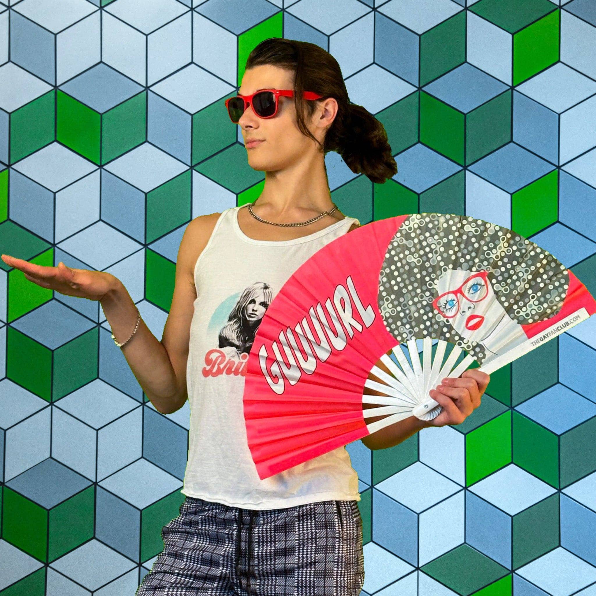 The Gay Fan Club - Wholesale Handheld Folding Fan - Gurl Fan (UV)4