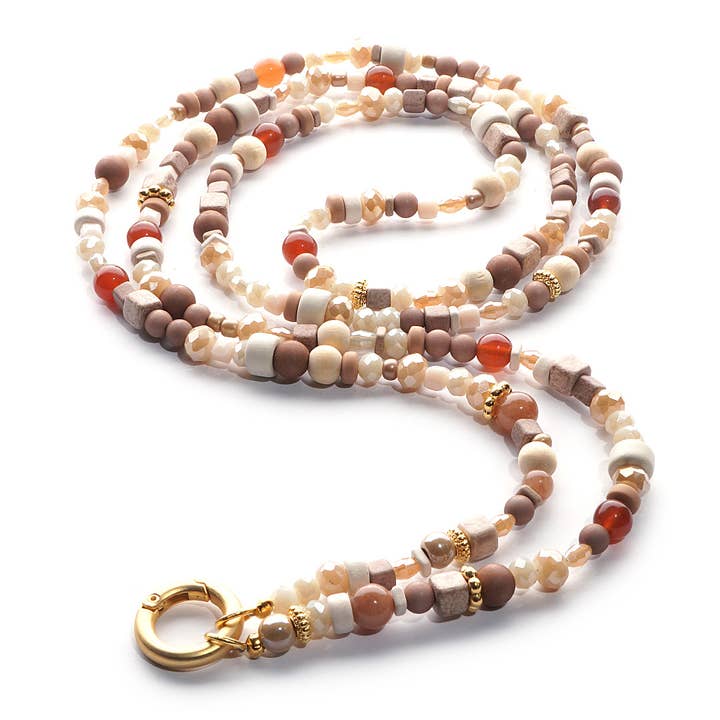 MoccaMousse 88/100/120 GoldShiny, ekstra lang ædelsten kæde for engroshandel hos SchauTime