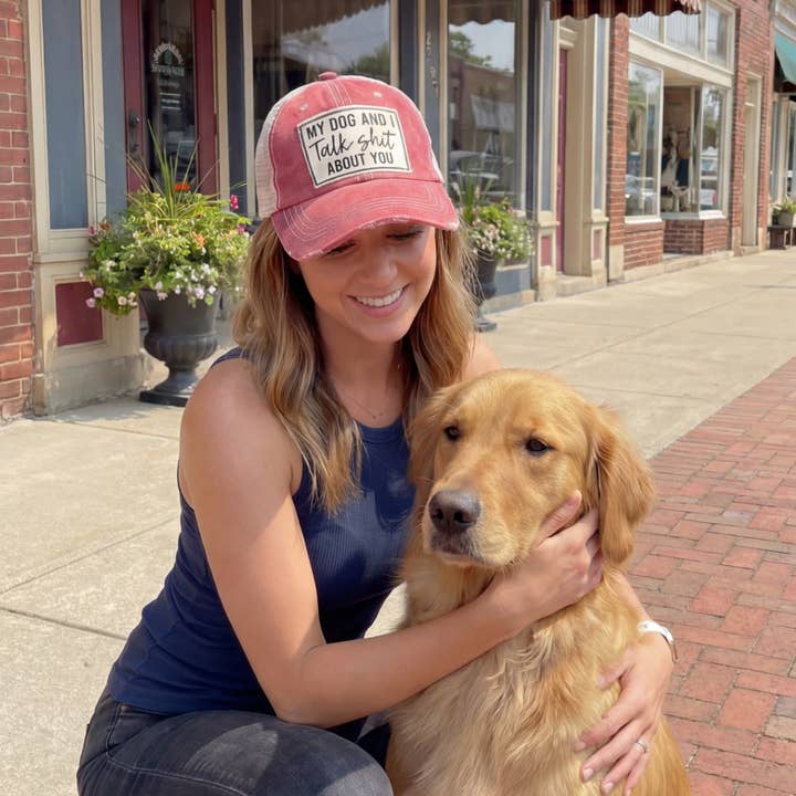 dkhandmade - Vente Casquette de camionneur – unisexe - MY DOG AND I TALK SHIT ABOUT YOU | CHAPEAU UNISEXE | DISTRESSED7