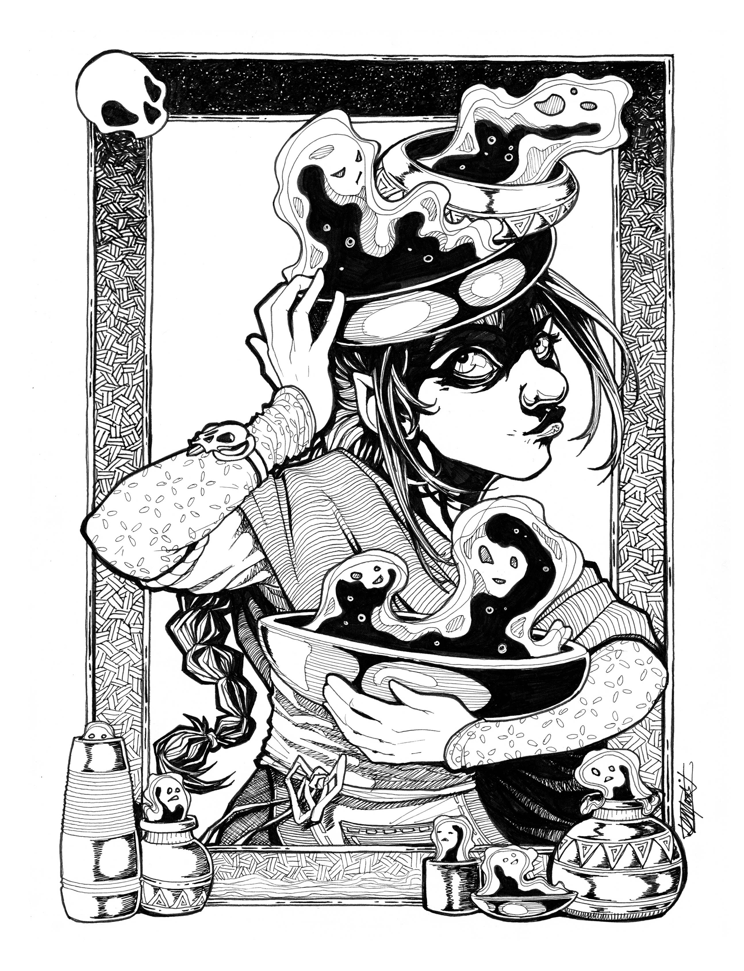 Indi Martin Art - Wholesale Coloring & Activity Book - Adult - Coloring Book: Villains & Villagers - Fantasy Characters2