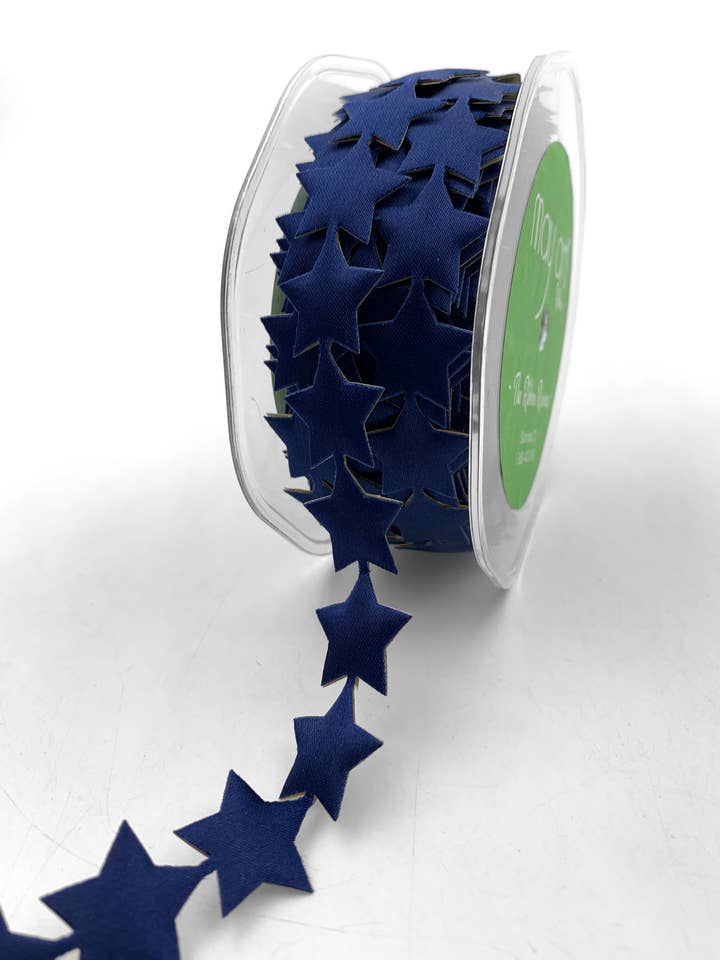 Fita adesiva azul-marinho com estrelas de 7/8" por atacado de May Arts Ribbon