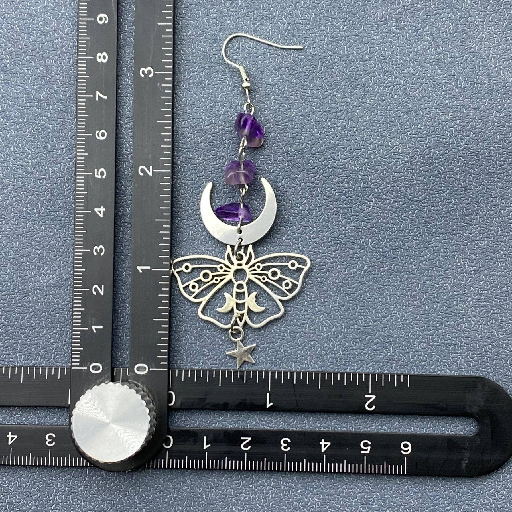 Mio Queena - Wholesale Dangle Earrings - Asymmetric Moon Moth Dangle Earrings - MS3
