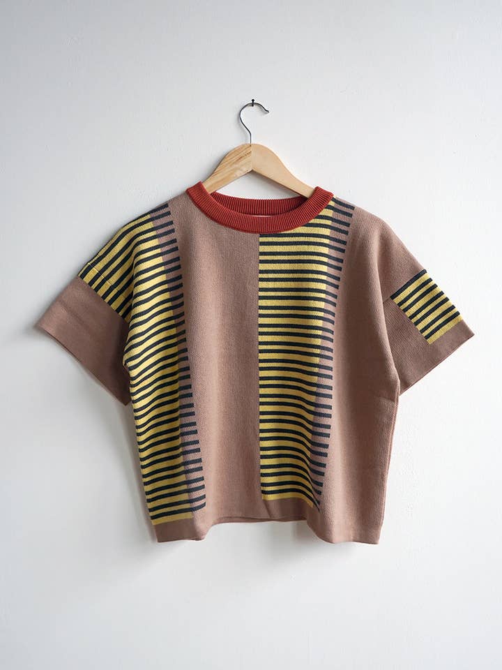 Benita Sweater Tee - Ochre for wholesale by The Endery