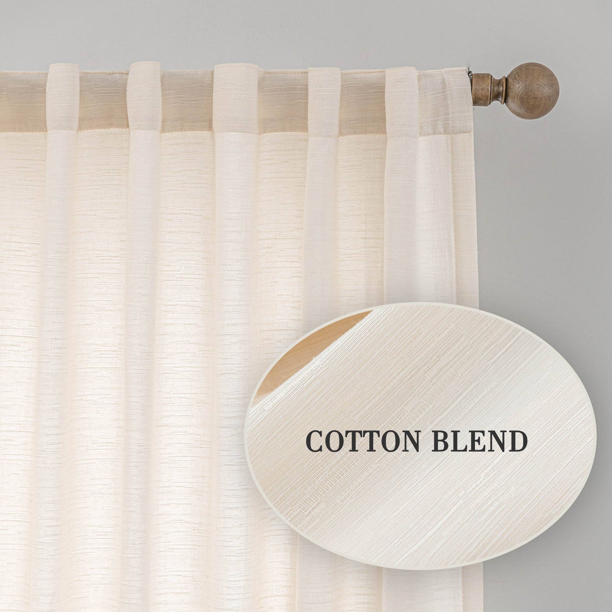 Awesome Home - Wholesale Curtain - Cotton Blend Light Filtering Back Tab Curtains (2 Panels)9