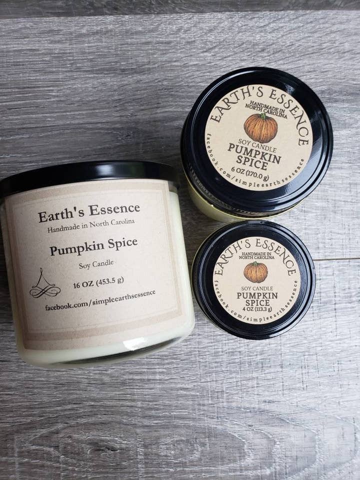Pumpkin Spice-ljus, 3 storlekar för wholesale av Earth's Essence