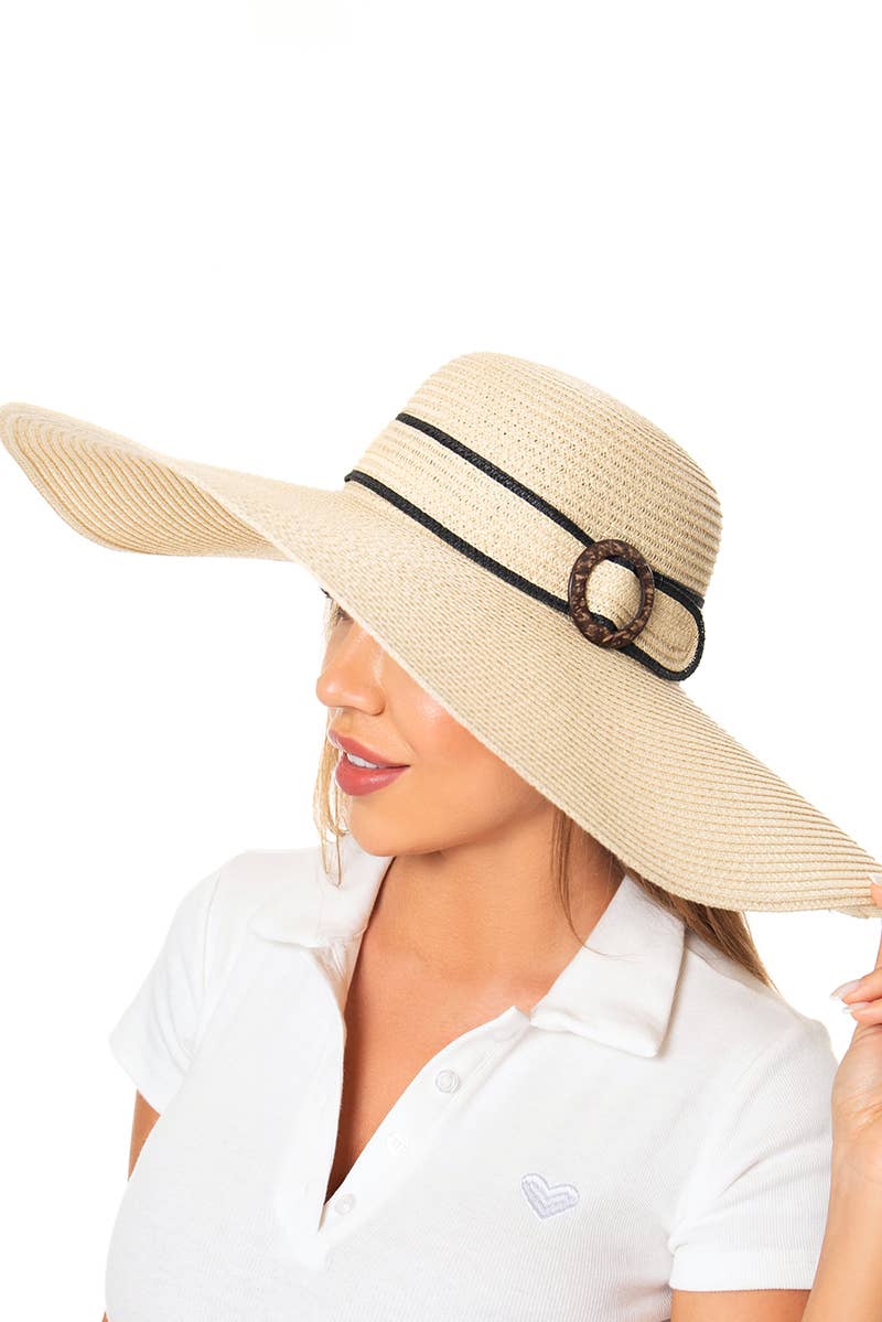 anbfashion – wholesale Stråhatt – Dam – MODE HALM ACETAT RING ACCENT SOLHATT 8490