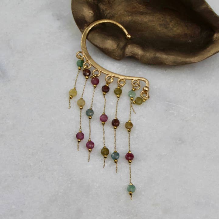 Manchette d'Oreille Tourmaline Wanderlust pour la vente par Veluna