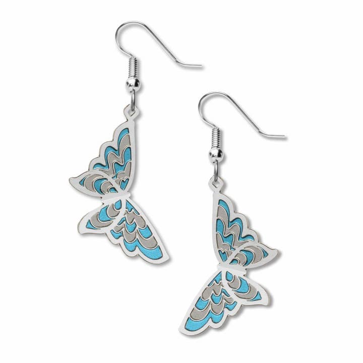 Flight Of The Butterflies Nami Earrings, MADE in USA for wholesale by David Howell and Company