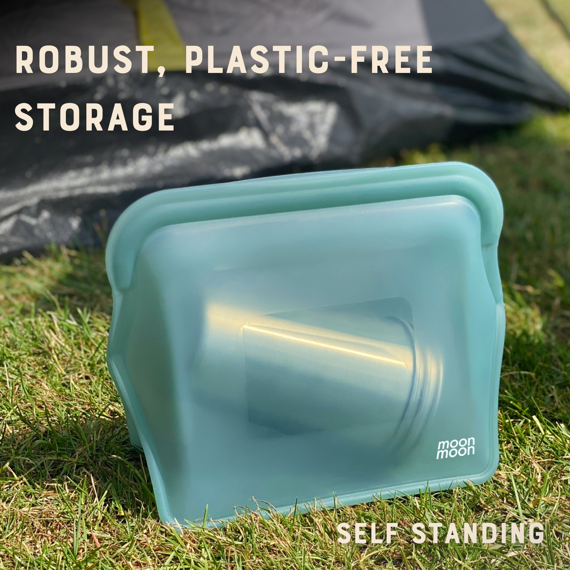 Moonmoon – Engroshandel Indpakning/pose til opbevaring af mad – Genanvendelige silikonemadposer | XL stående fryseposer i blå5