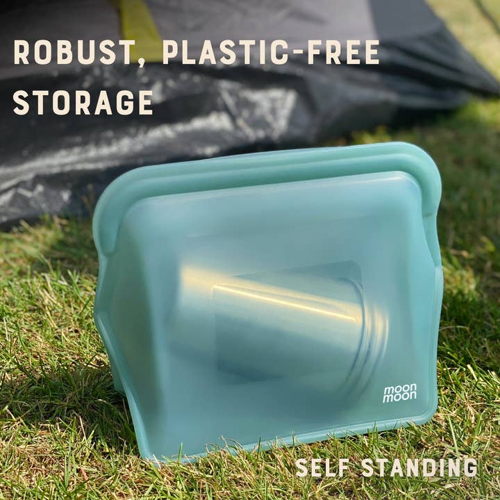 Moonmoon - Vente Sachet de conservation/film alimentaire - Sacs alimentaires en silicone réutilisables | Sacs de congélation XL Stand Up, bleus5