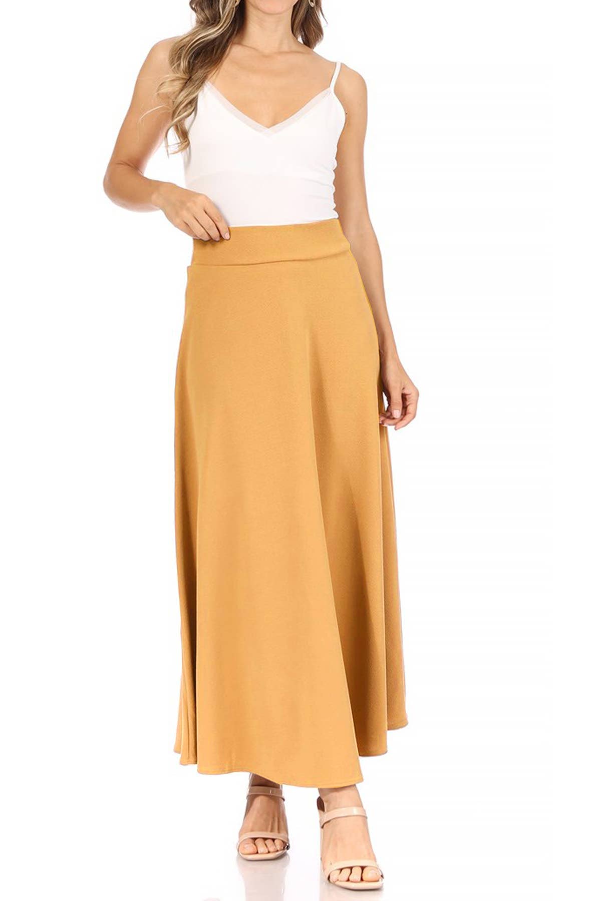MOA COLLECTION - Wholesale Skirt - Women's - Women's Casual Solid Flare A-line Long Skirt12