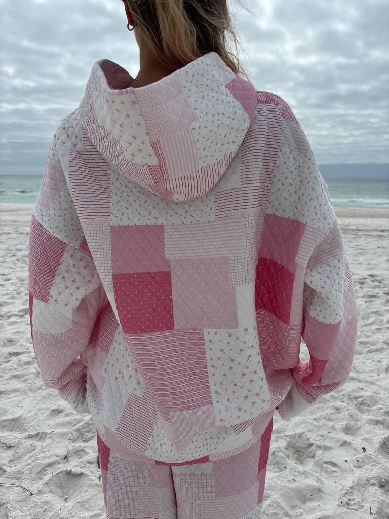 Sunkissed Coconut - Wholesale Hoodie - Women's - Margo Quilted Patchwork Hoodie26