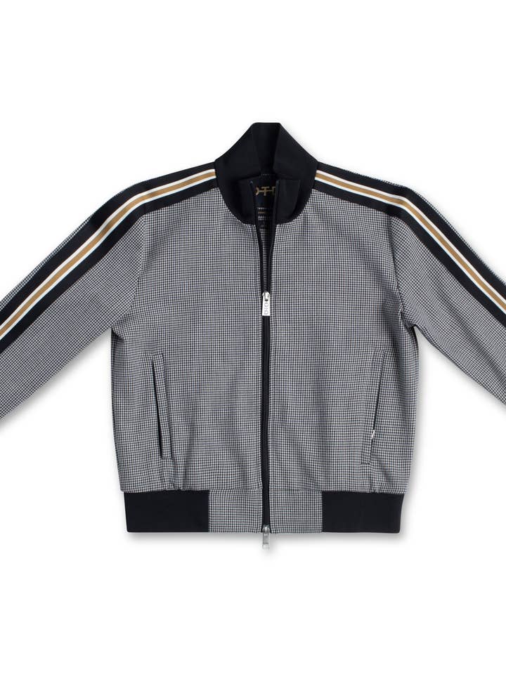 Houndstooth Track Jacket With Side Tape Detail for wholesale by ON THIS DAY