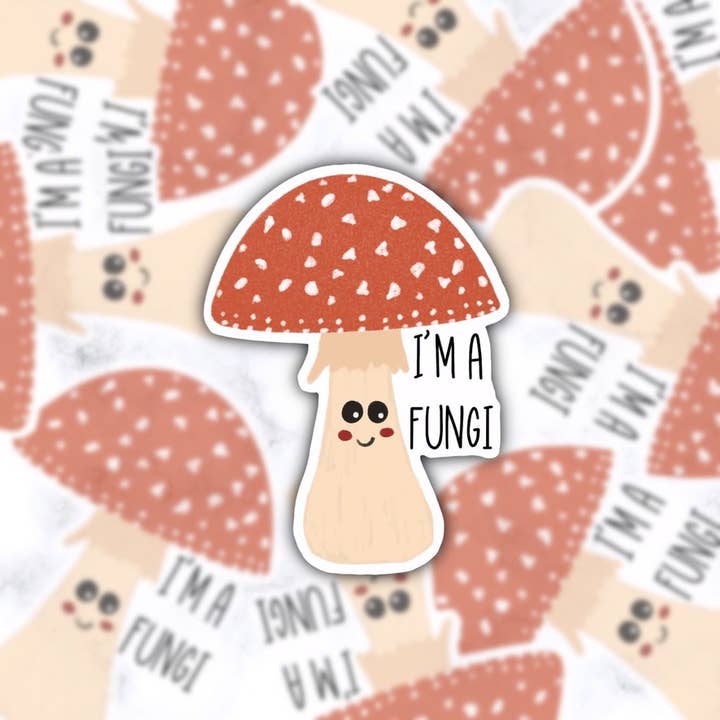 I'm a fungi sticker for wholesale by Yellow Tang Shop