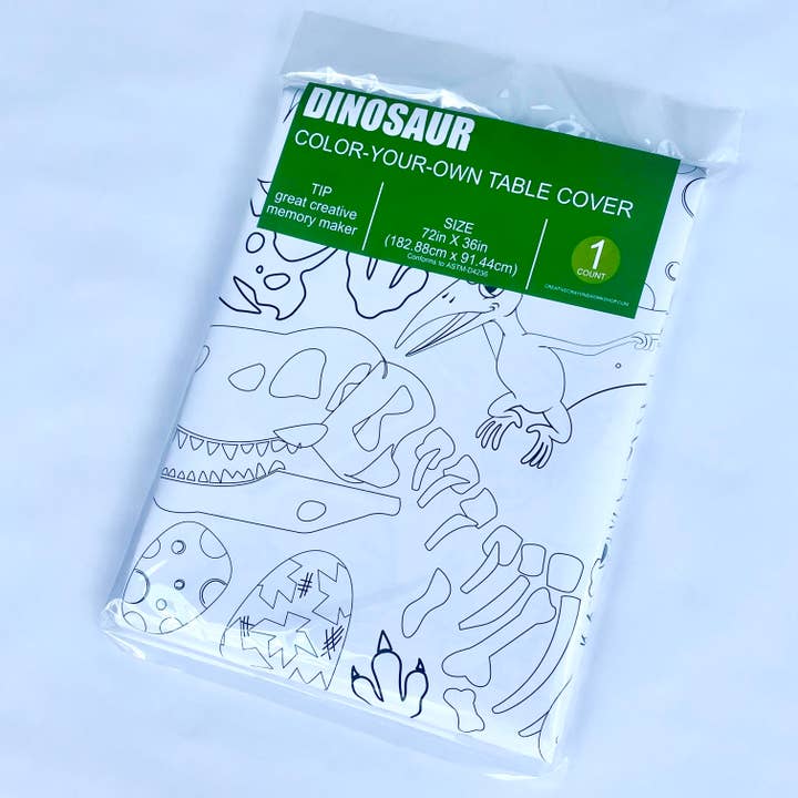 Creative Crayons Workshop – Großhandel Tischdecke zum Ausmalen – Kind & Baby – Tischdecke zum Ausmalen mit Dinosauriern | Paper Dino Party Decor