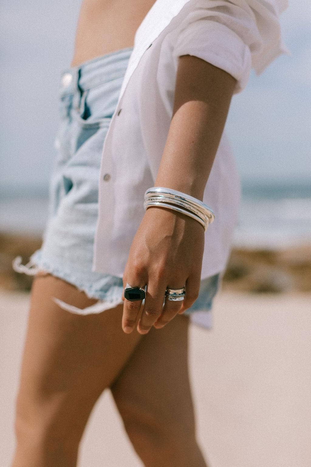 Makers & Providers - Wholesale Bangle bracelet - Tapering Tubular Bangle - Hammered Sterling Silver1