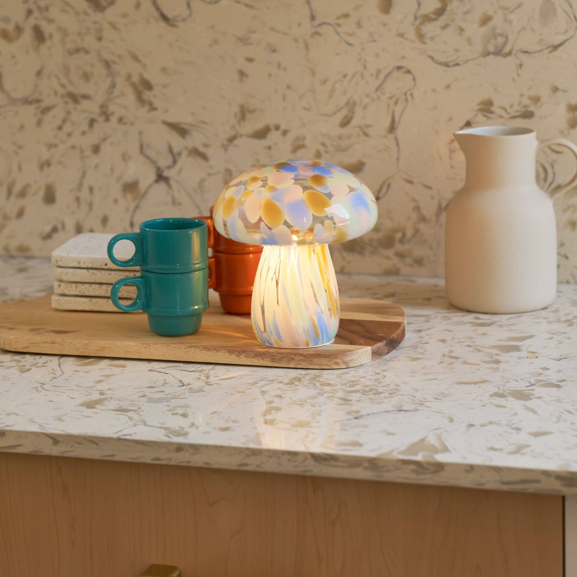 Humber - Wholesale Accent/Desk Lamp - Cordless Glass Mushroom Lamp4