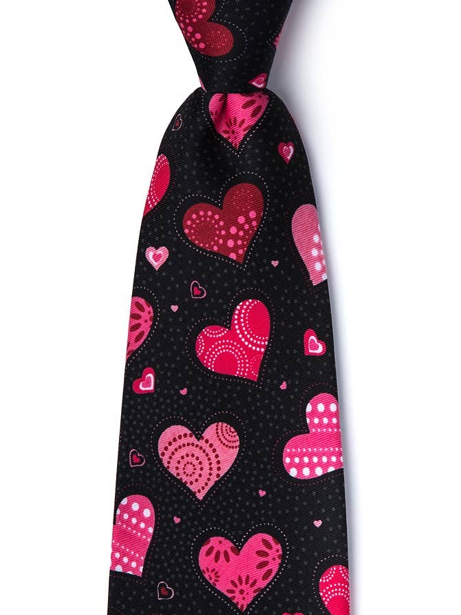 I Heart You Tie by Wild Ties - Black Microfiber for wholesale by Wild Ties