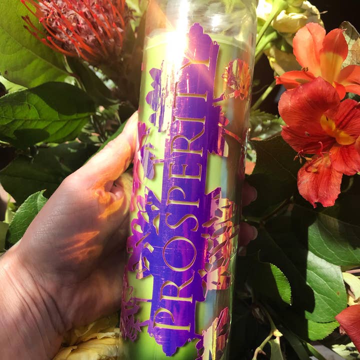 Prosperity Green Seven Day Candle - (Prosperity) Awakening Series for wholesale on Faire