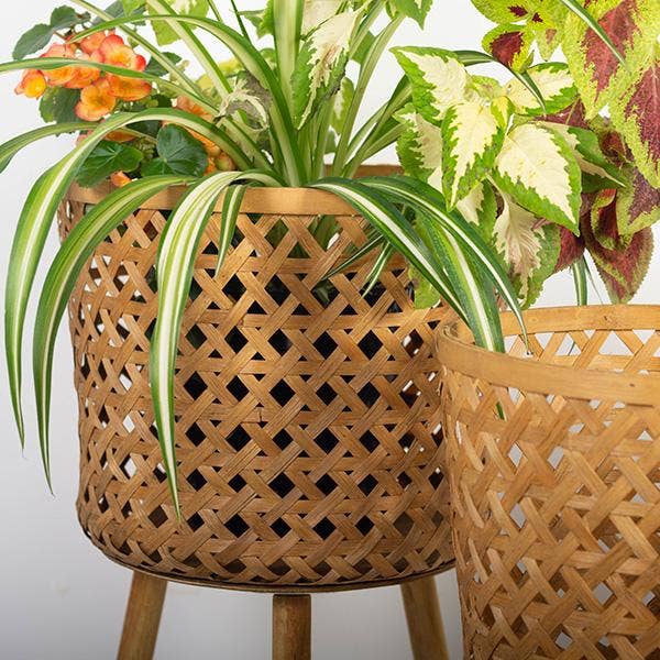 Forpost Trade Inc - Wholesale Plant Pot - Natural Bamboo Planters, Set of 33