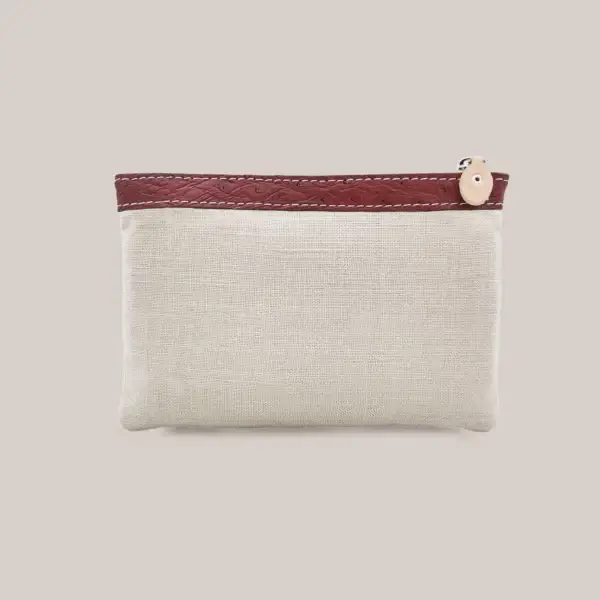 burdeos Bolsa de piel de avestruz y lino Oleine Burgundy de venta al por mayor en Faire1