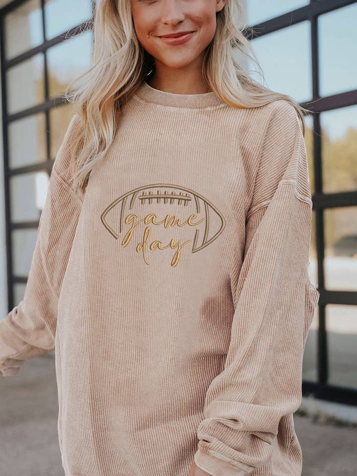 Suhkasana - Vente Sweat-shirt – femme - Sweat-shirt surdimensionné à côtes avec broderie pour jour de match2