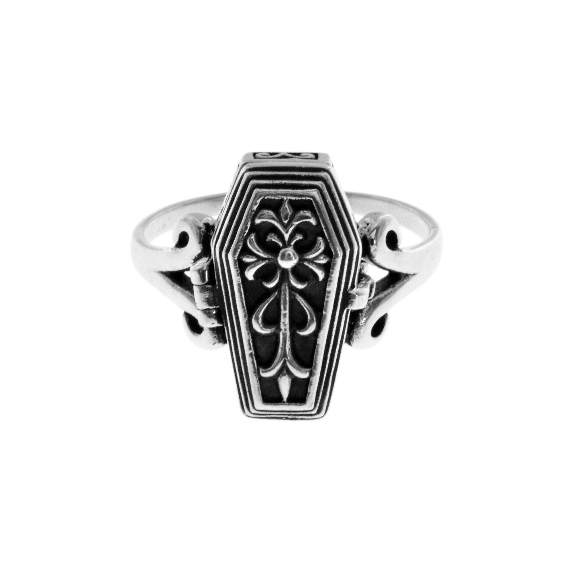 Kali Ma Designs - Sterling Silver Jewellery – wholesale Cocktail/statement ring – Harley coffin ring (XL sizes)0