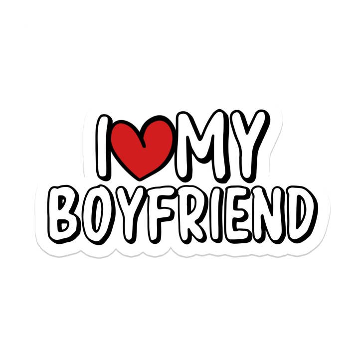 I Heart My Boyfriend Vinyl Decal Waterproof Laptop Sticker for wholesale by Rebel and Siren Stickers