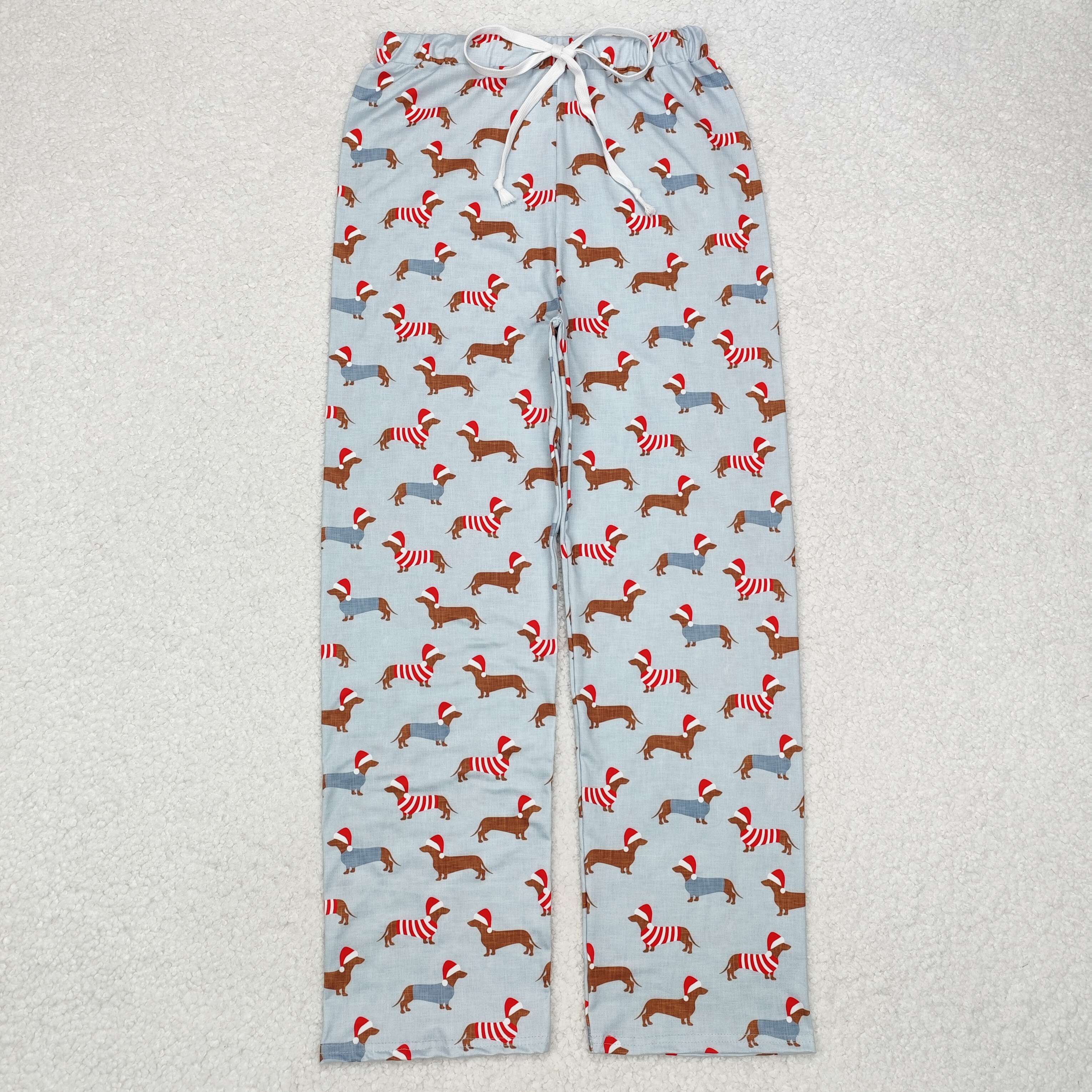 Aier Wholesale - Vente Bas de pyjama – femme - Frères Adultes Hommes Femmes Père Noël Vaches Houx Pyjamas de Noël à Carreaux Pantalons Évasés10