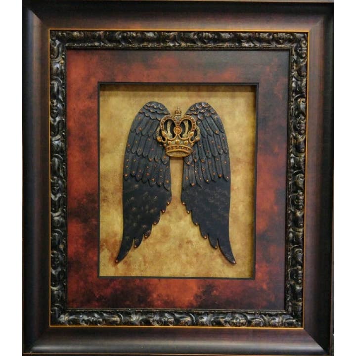 Hand Embellished Angel Wings with Crown and Swarovski for wholesale by Picture King