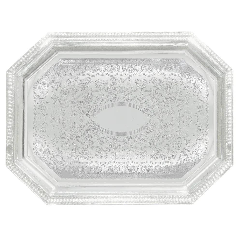 EcoQuality – wholesale Serving tray – CMT-1217/CMT-1420, 12"x17" & 14"x20" Octagonal Chrome Plated Serving Trays0