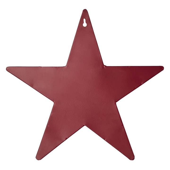 VHC Brands - Wholesale Wall Accent - Metal Star Speckled w/ Pocket Burgundy Distressed 12x12
