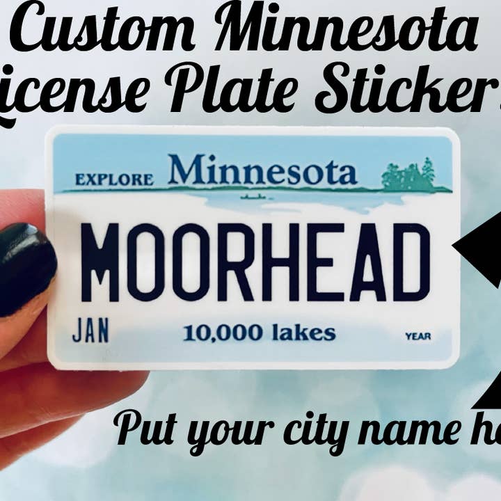 Beckamade - Wholesale Sticker - Custom Minnesota License Plate City Sticker0